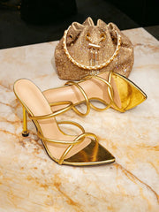 High Heels Shoes - Gold