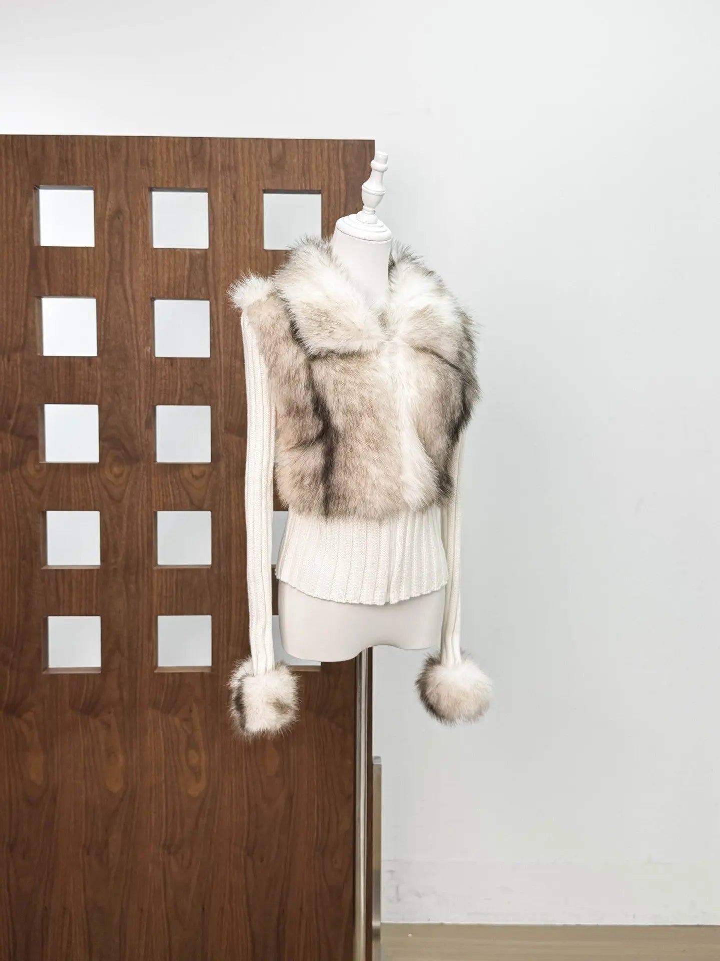 Faux Fur Knit Coat