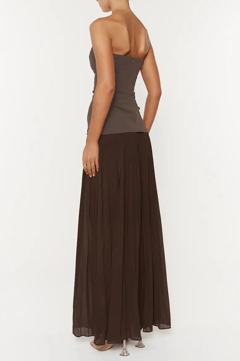 Detail Maxi Dress in Brown
