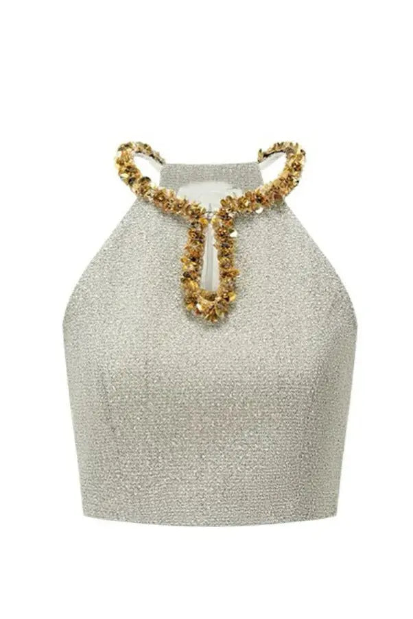 Sequin Top in Apricot