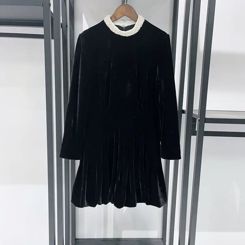Puffy Mini Dress in Black