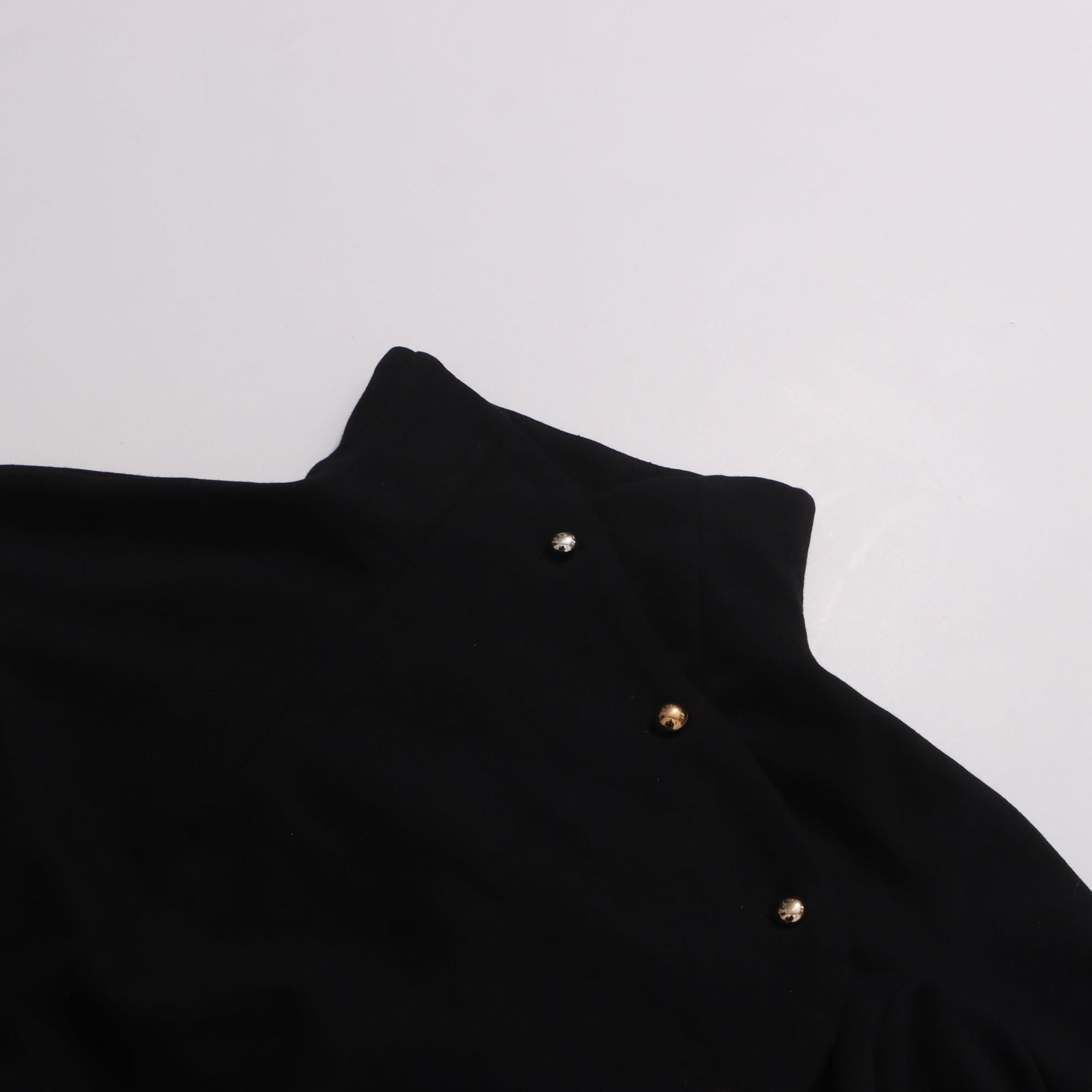 Button-Embellished Cotton-Jersey Top Maxi Skirt Suit in Black