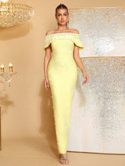 Maxi Bandage Dress in Yellow