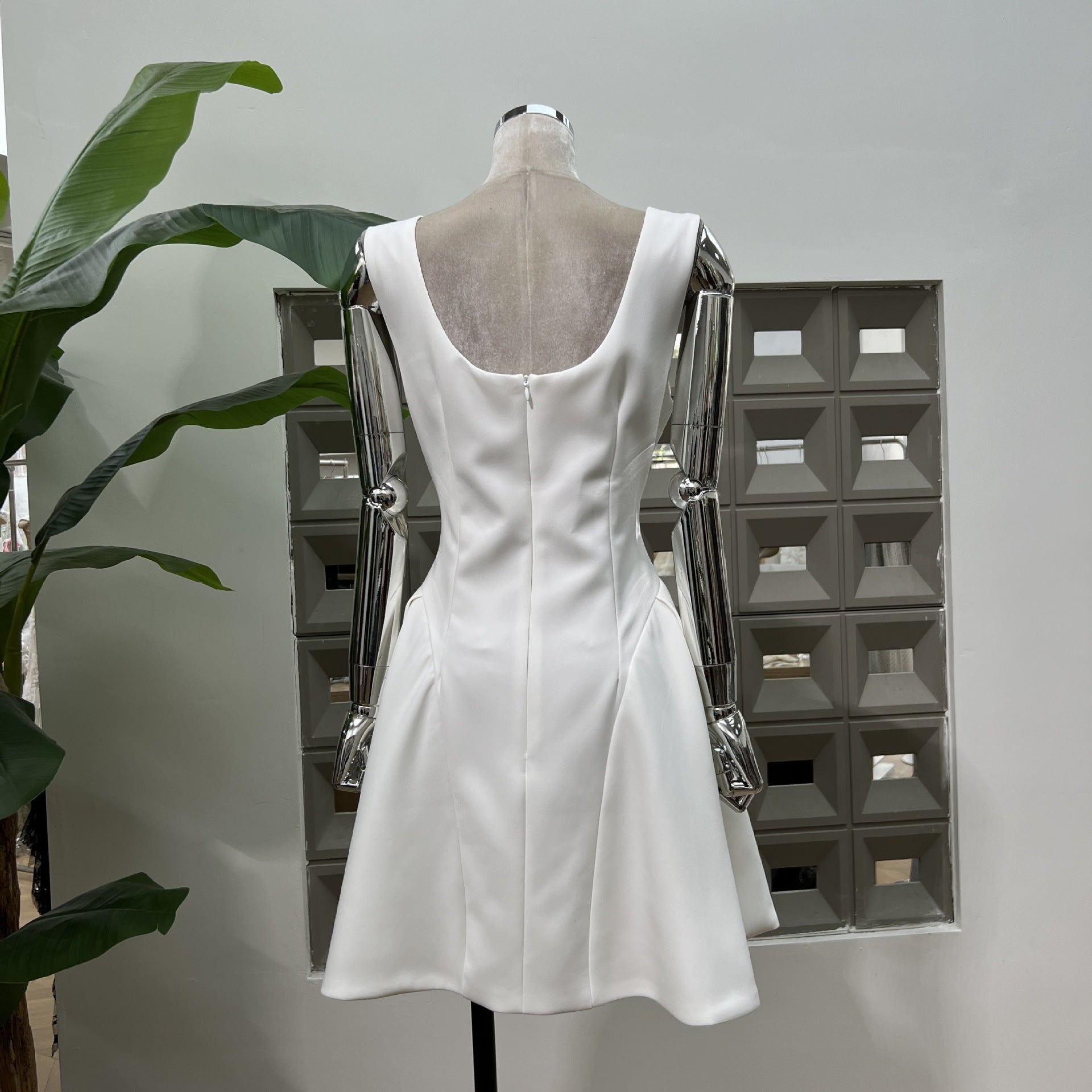 3D Flower Sleeveless Mini Dress
