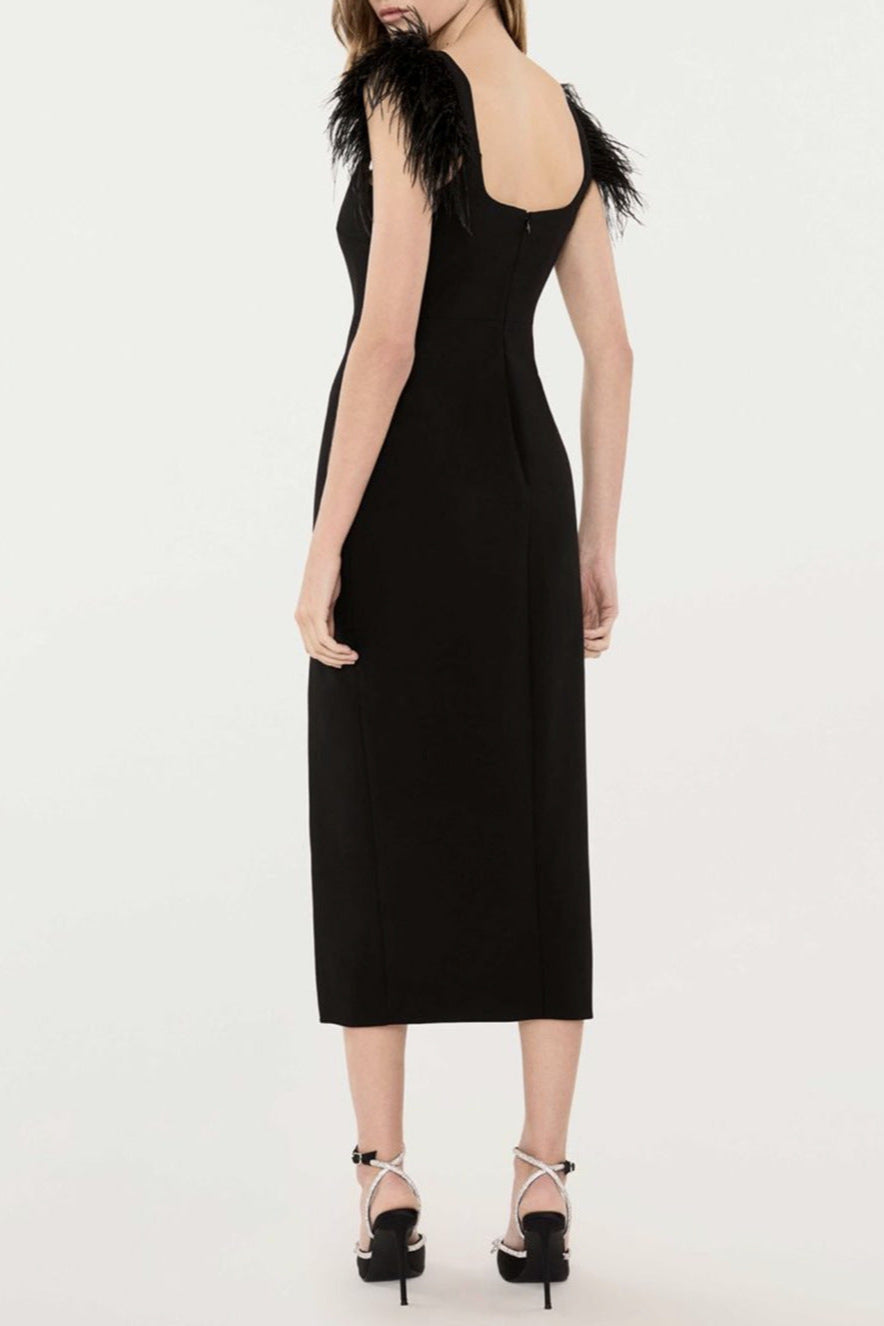 Bows High Diamond Bandage Midi Dress