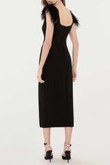 Bows High Diamond Bandage Midi Dress