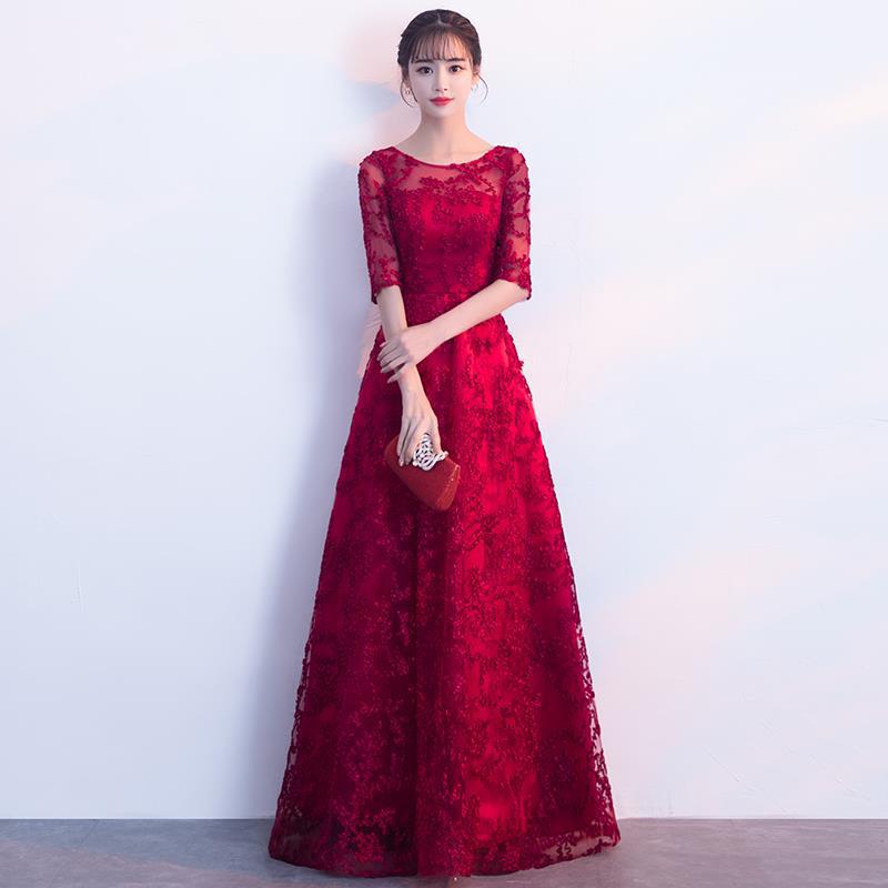 Queena Champagne Long Evening Gown Suitable for Banquets Maxi Dress