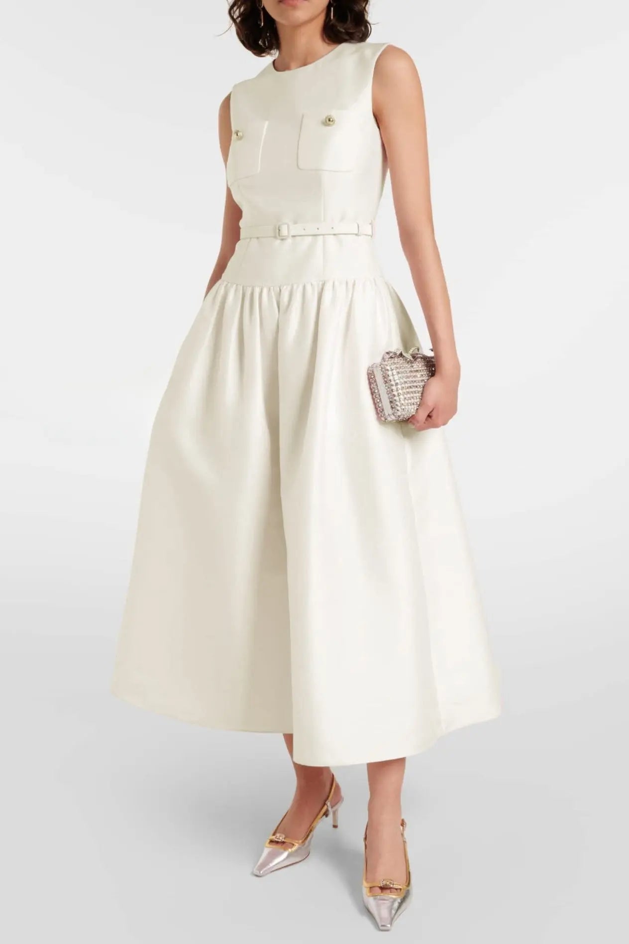 Side Bandage Maxi Dress in Apricot