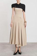 Cape Sleeveless Midi Dress