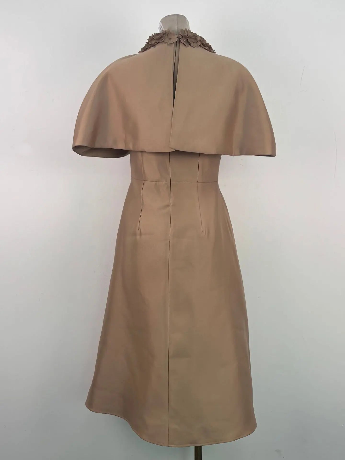 Cape Satin Midi Dress