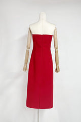Floral Bustier Maxi Dress in Red