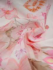 White Floral FlSleeves Maxi Dress