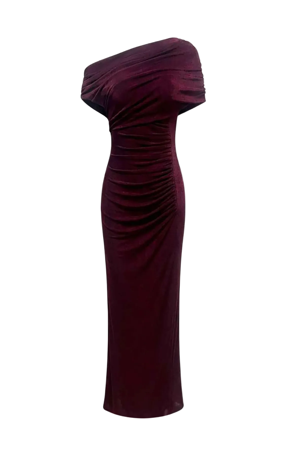 Off Shoulder Ruched Maxi Dress