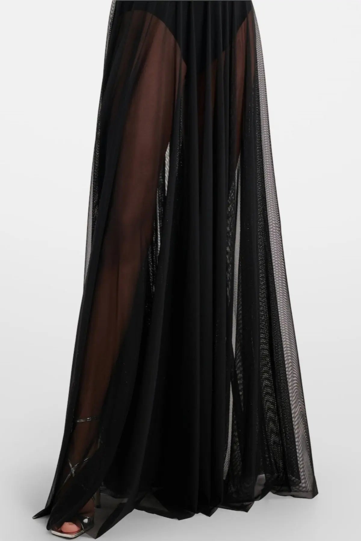 Halter Mesh Maxi Dress