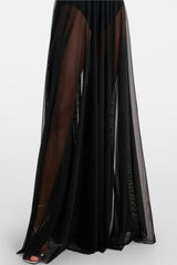 Halter Mesh Maxi Dress