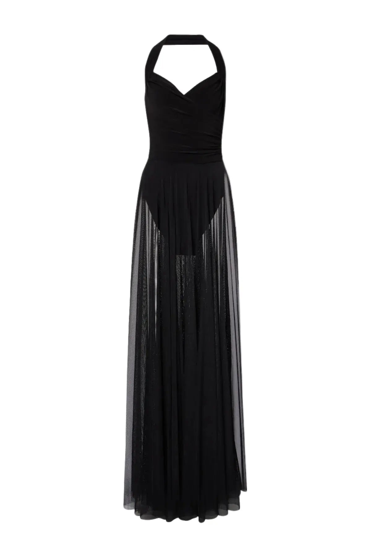 Halter Mesh Maxi Dress