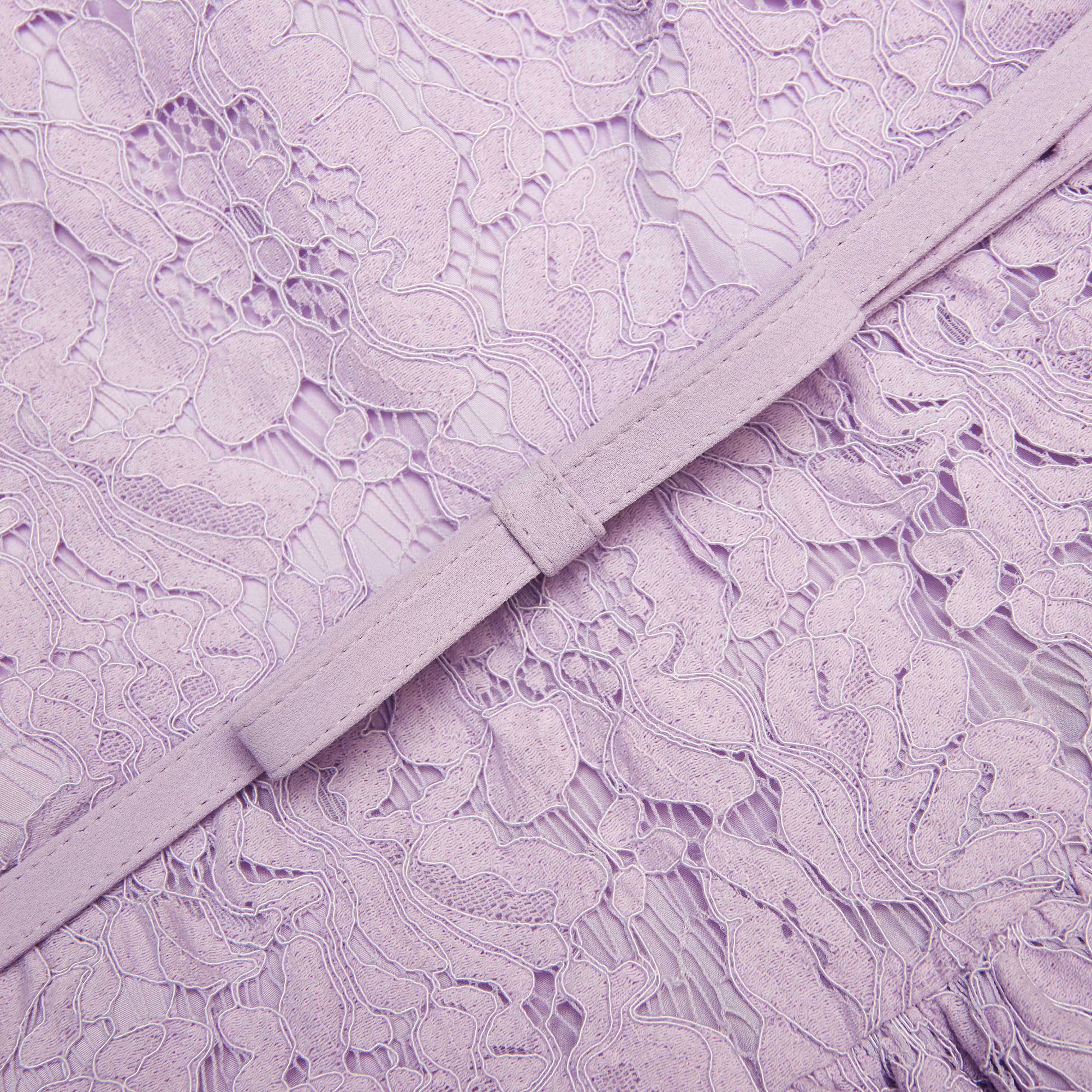 Lace Sleeveless Mini Dress in Lilac