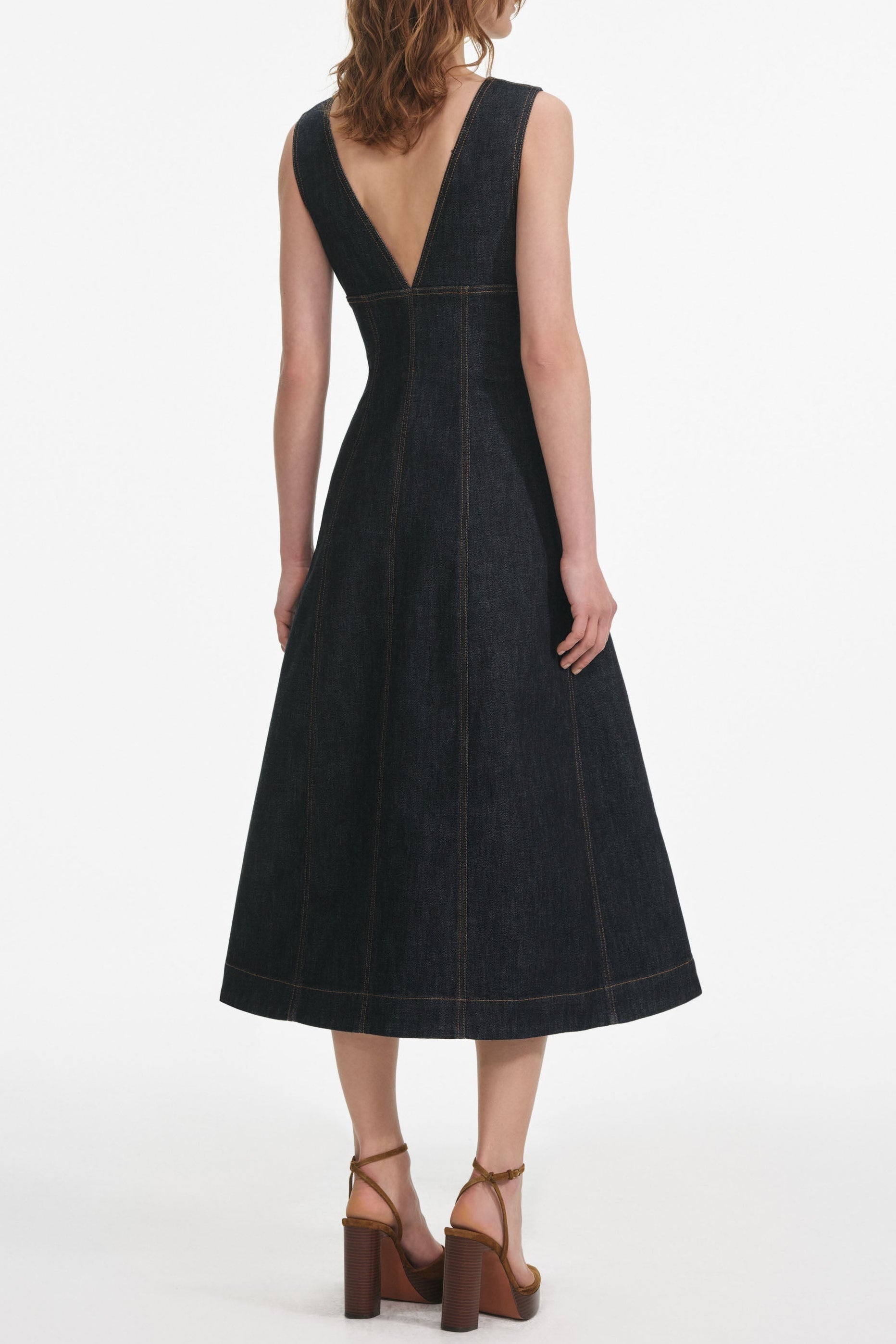 Indigo Denim Midi Dress