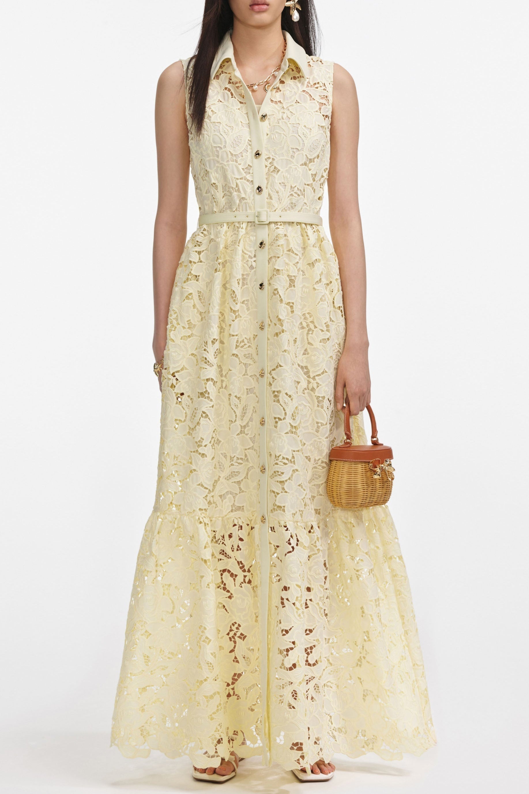 Yellow Lace Maxi Dress