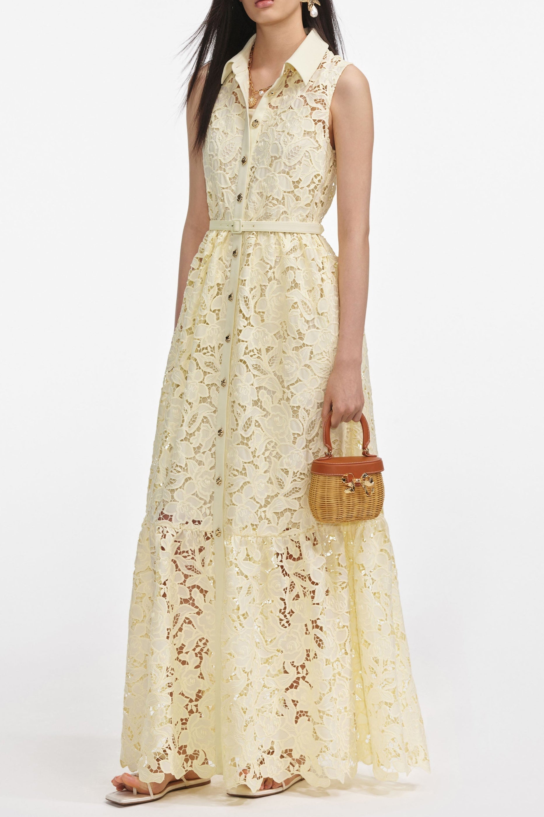 Yellow Lace Maxi Dress