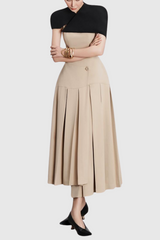 Cape Sleeveless Midi Dress