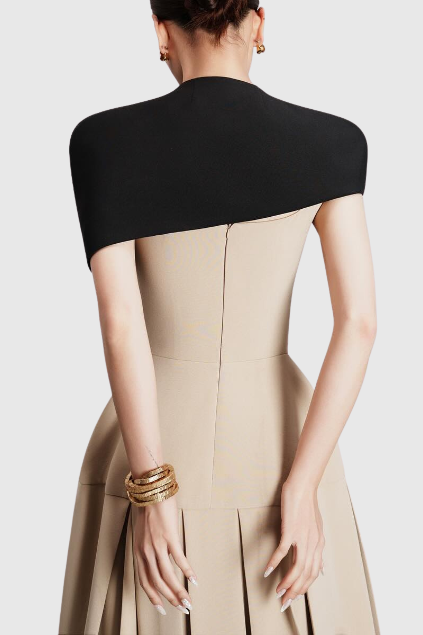 Cape Sleeveless Midi Dress