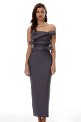 Grey Bandage Bodycon Maxi Dress