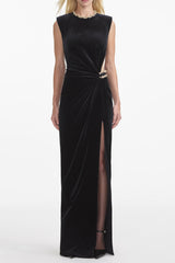 Joa Black Embellished Maxi Dress