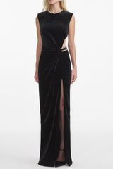 Joa Black Embellished Maxi Dress
