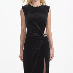 Joa Black Embellished Maxi Dress