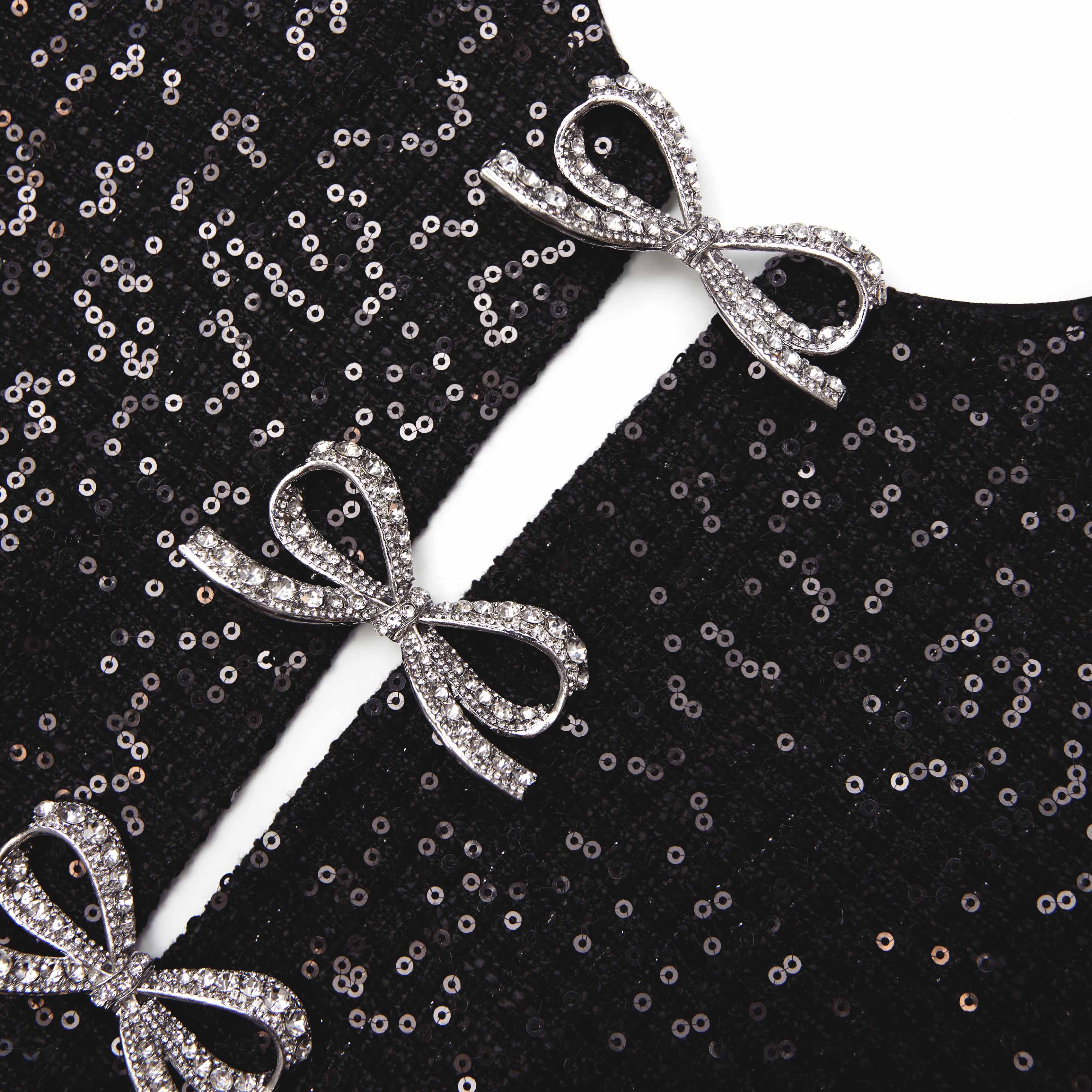 Black Sequin Mini Dress