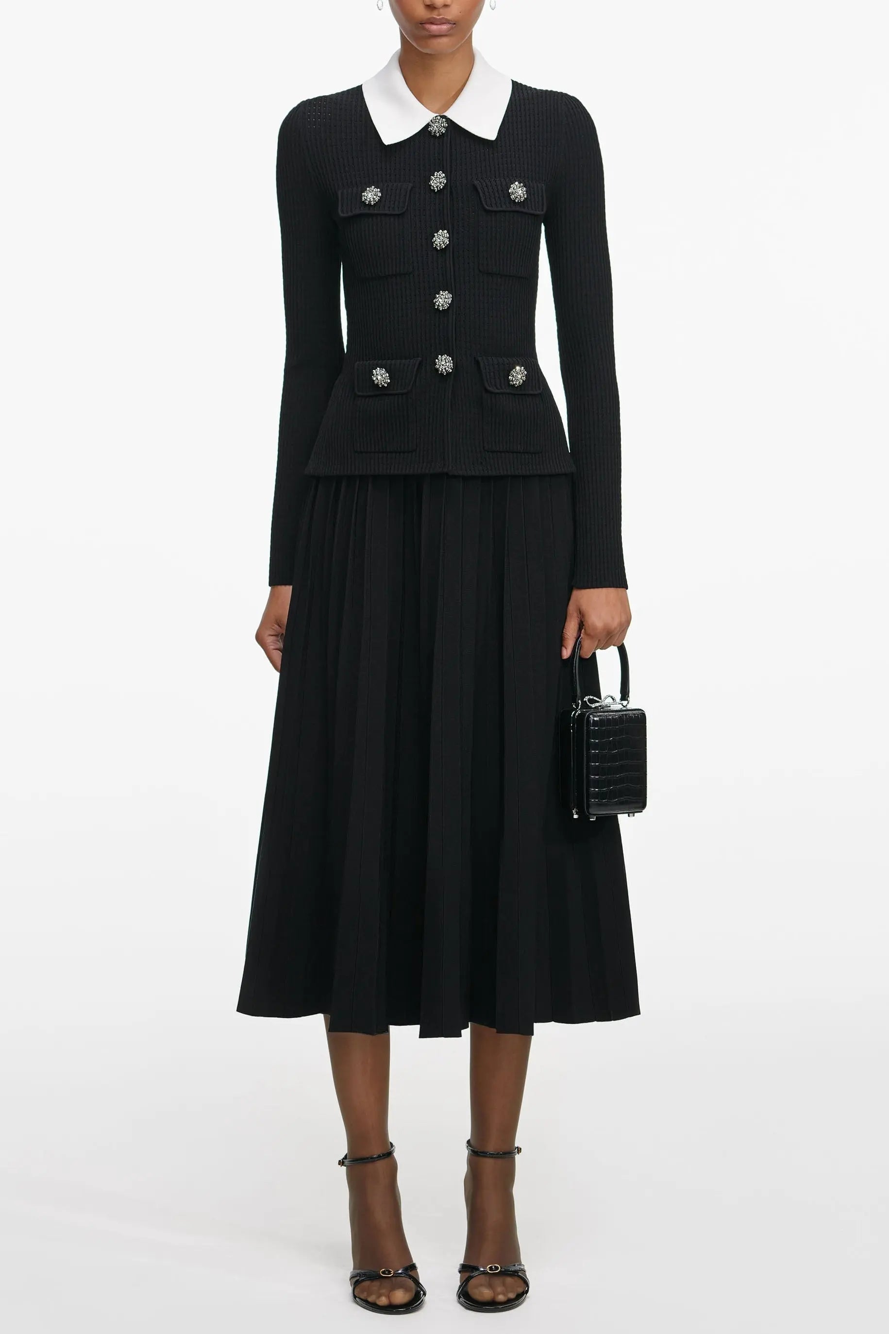 Black Knit Midi Dress