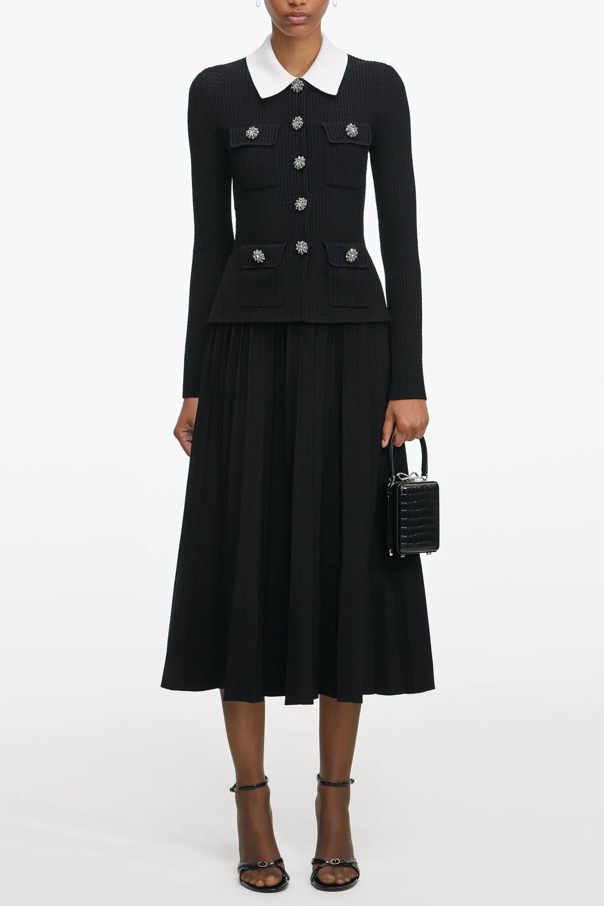 Black Knit Midi Dress