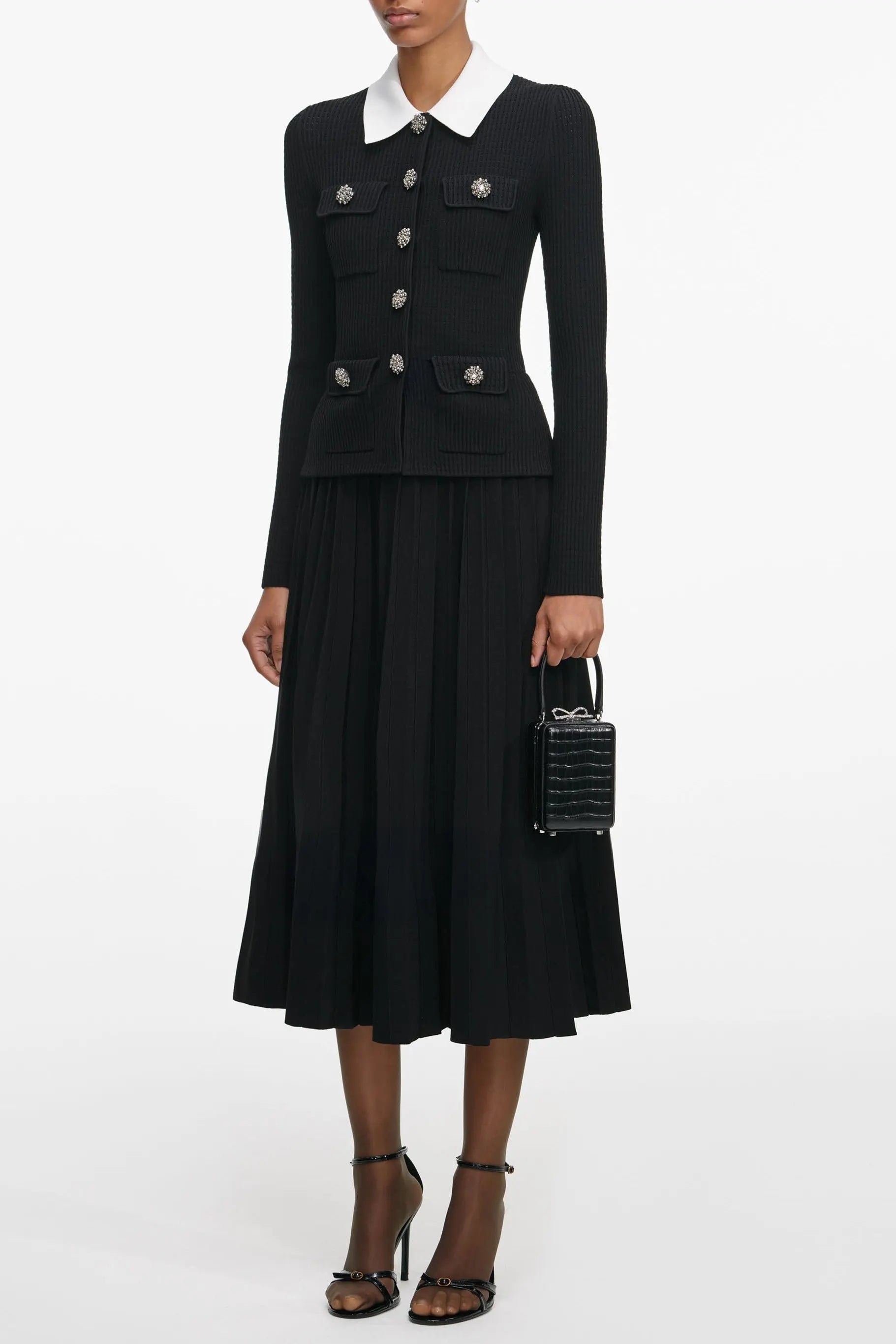 Black Knit Midi Dress