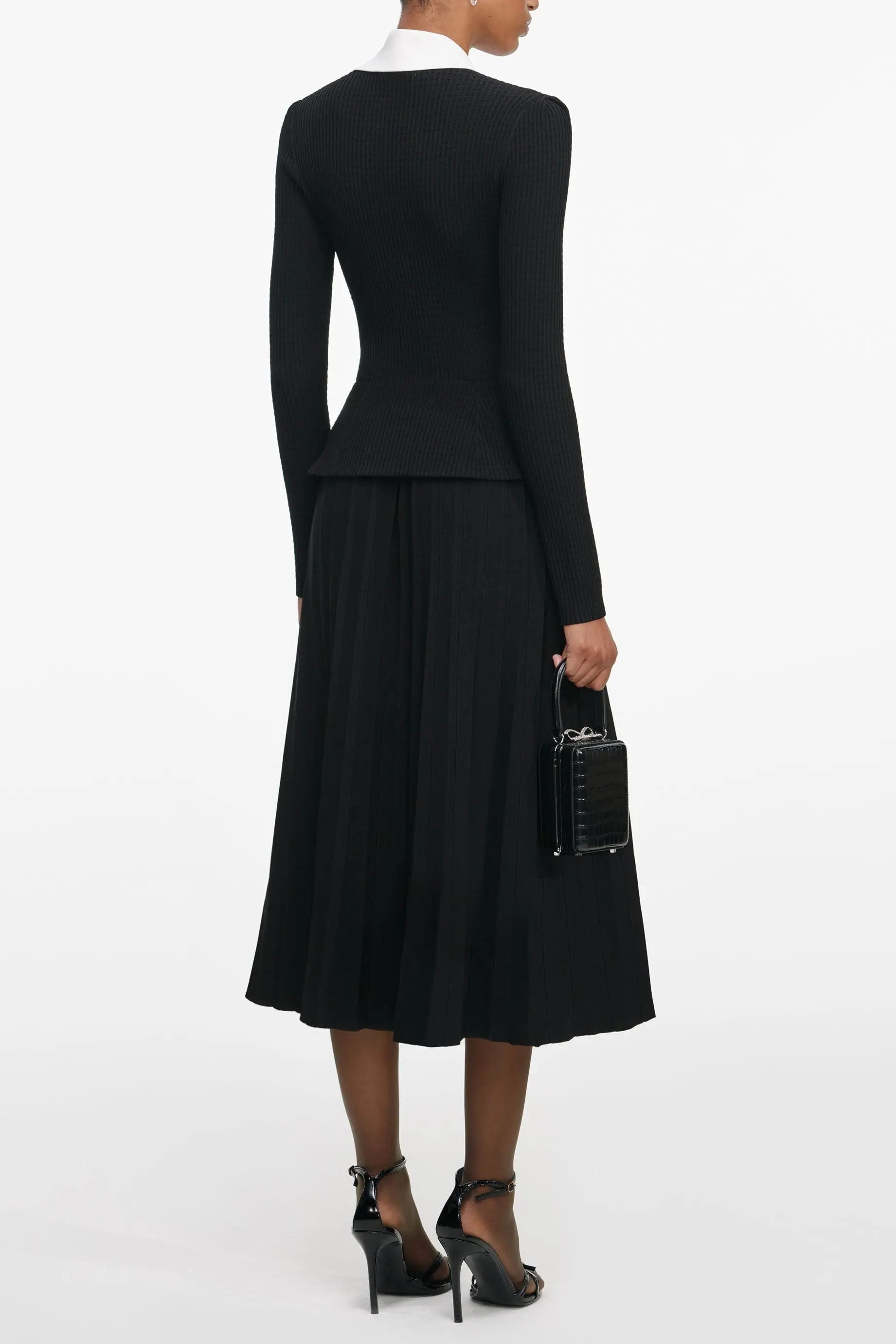 Black Knit Midi Dress