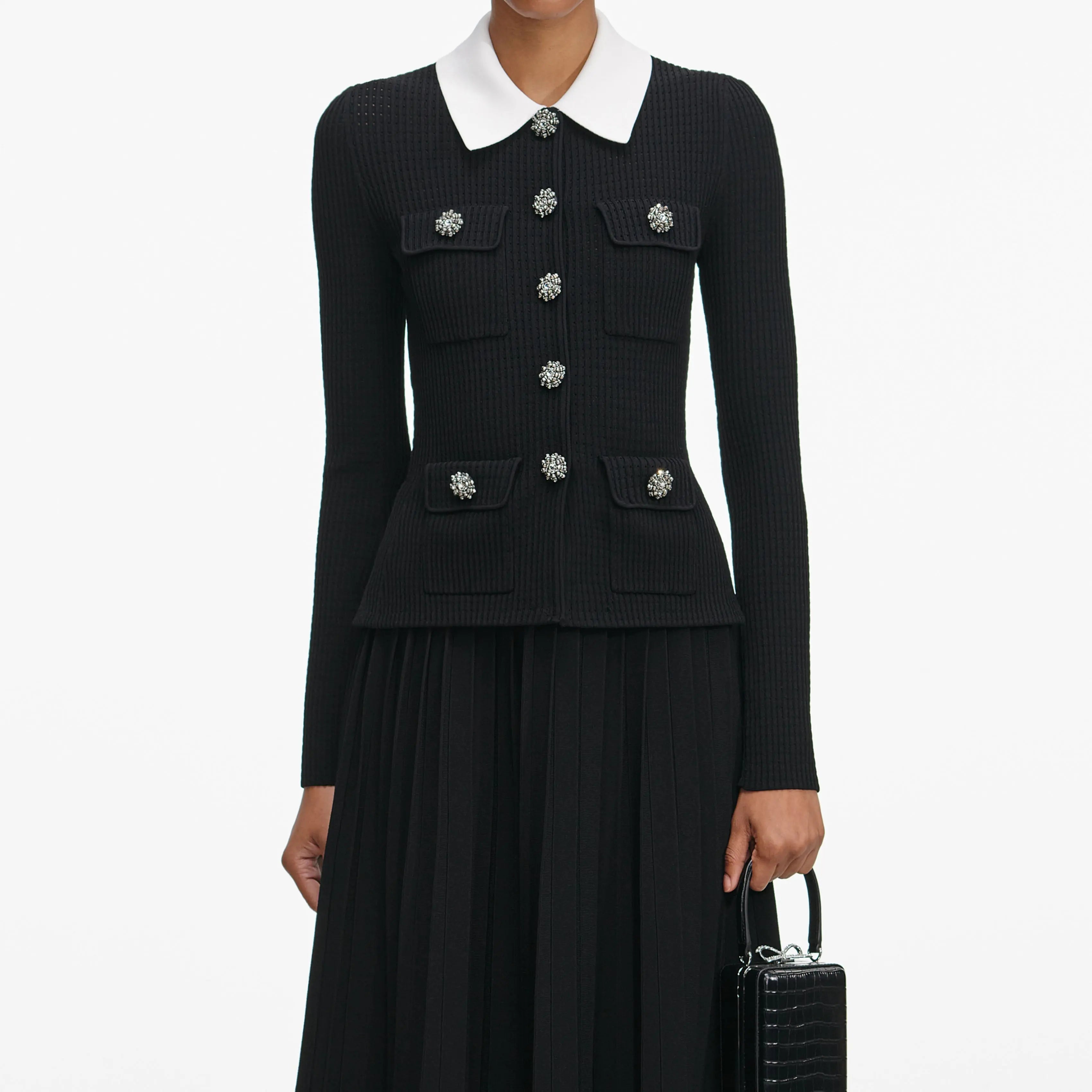 Black Knit Midi Dress
