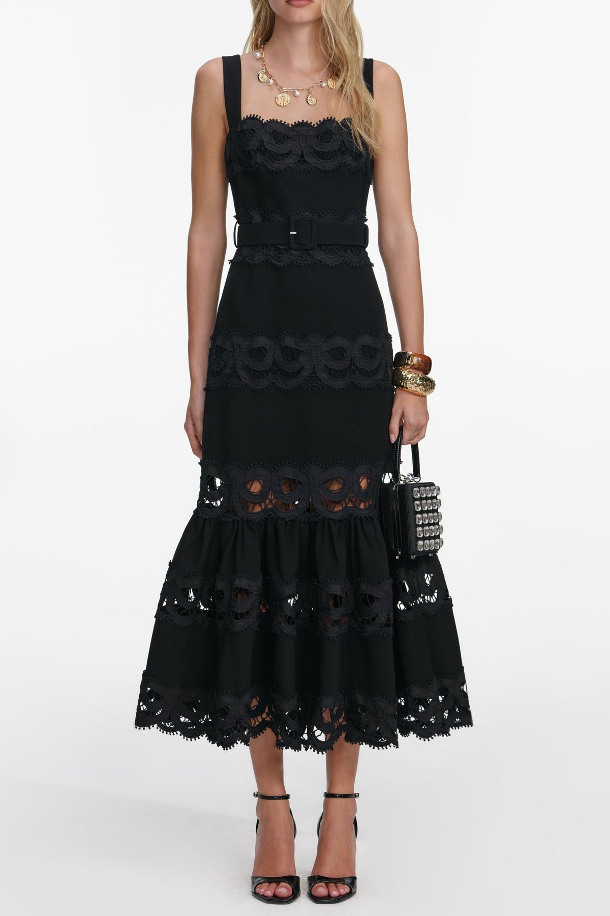 Black Crepe Midi Dress