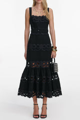 Black Crepe Midi Dress