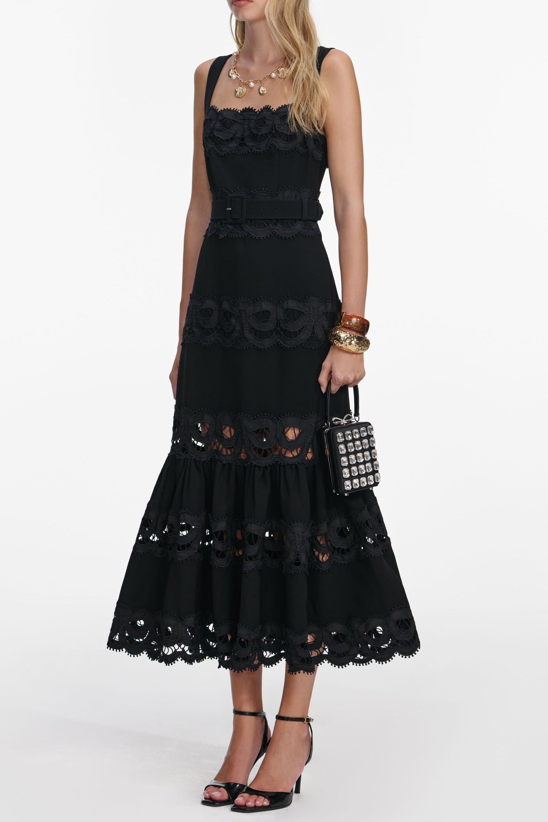Black Crepe Midi Dress