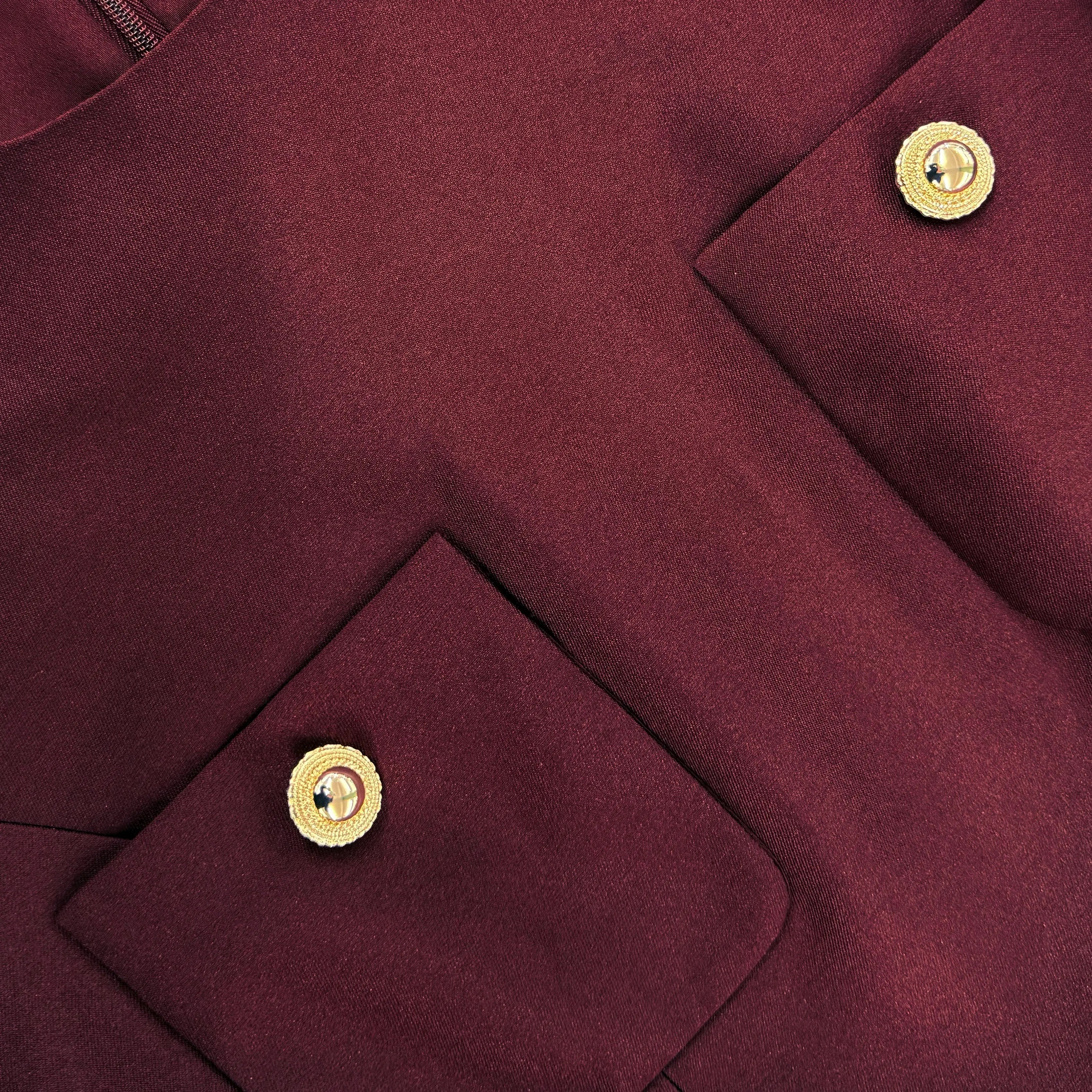 Side Bandage Maxi Dress in Burgundy