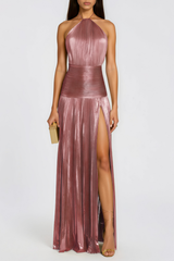 Halter Maxi Dress - Pink