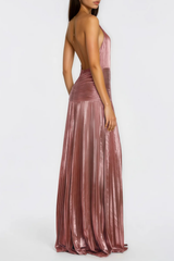 Halter Maxi Dress - Pink