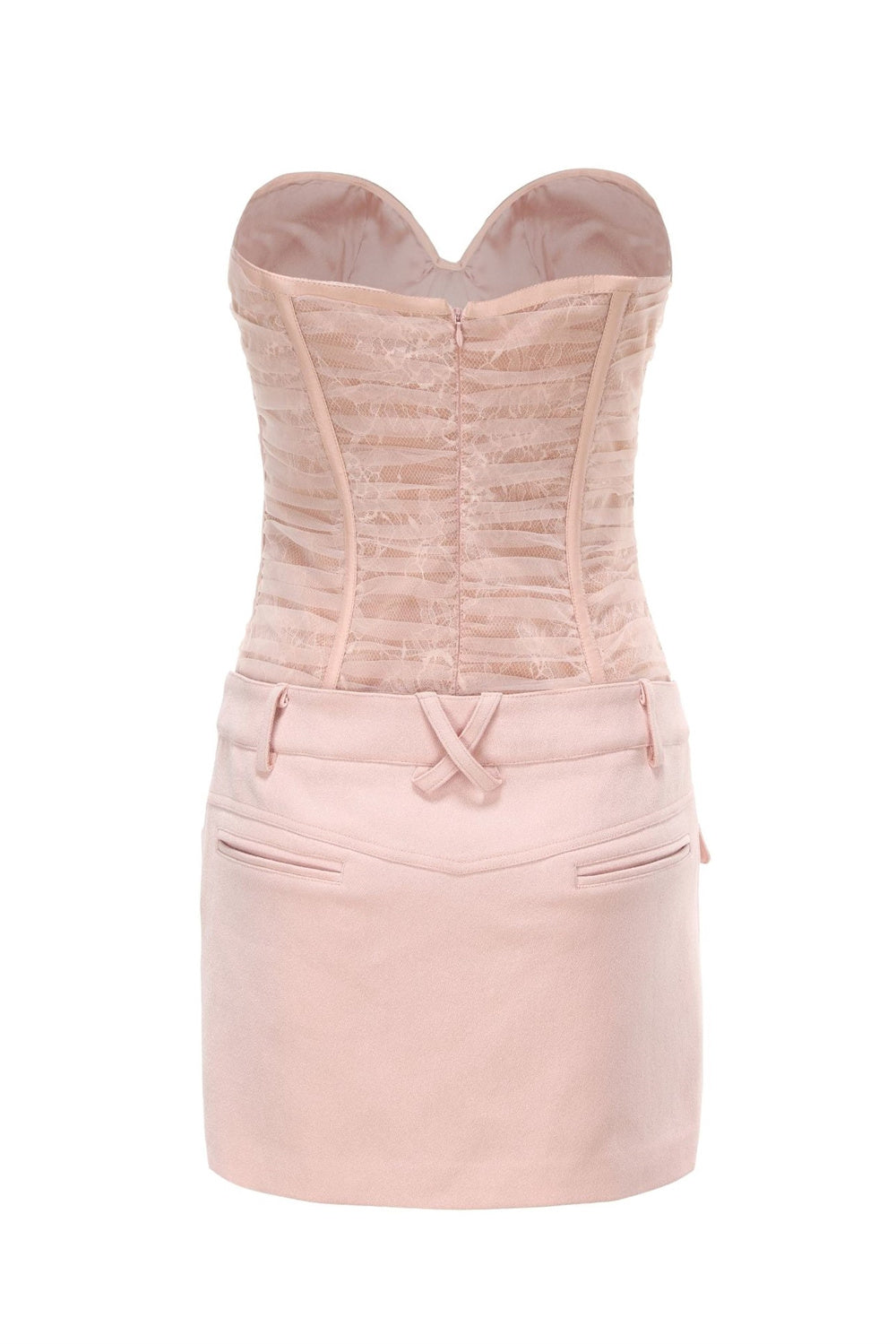Rolyn Ruched Mesh Mini Dress - Pink
