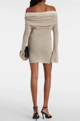 Off Shoulder Knit Mini Dress