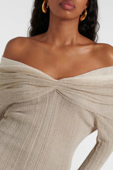 Off Shoulder Knit Mini Dress