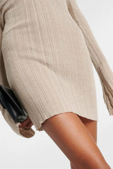 Off Shoulder Knit Mini Dress