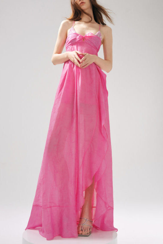 Rose Patchwork Ruffle Dress