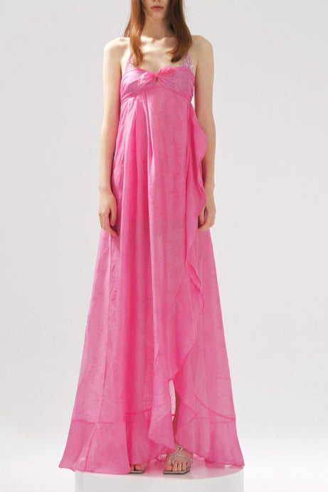 Rose Patchwork Ruffle Dress