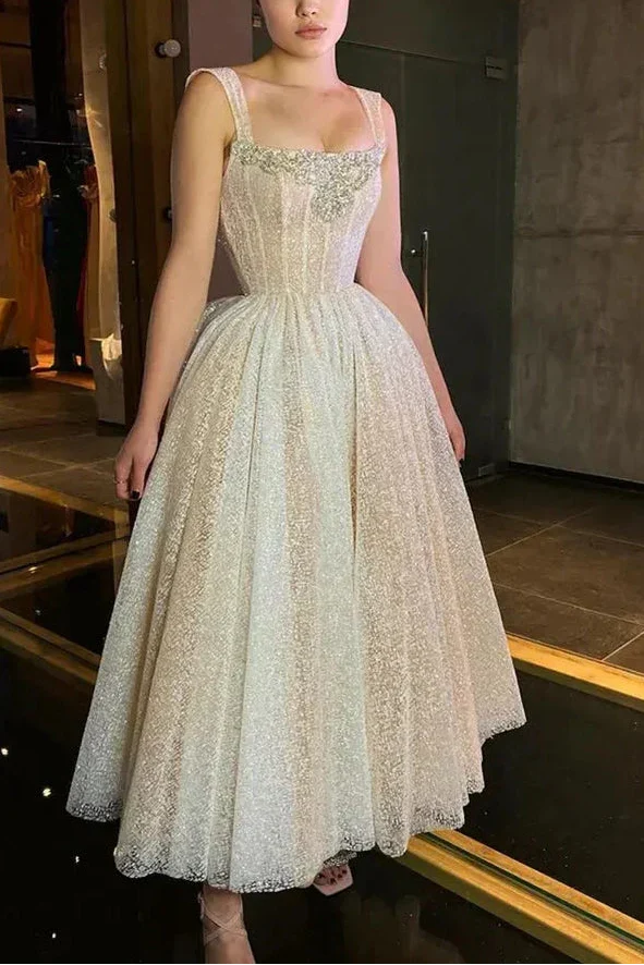 A-Line Sleeveless Light Champagne Wedding Dresses