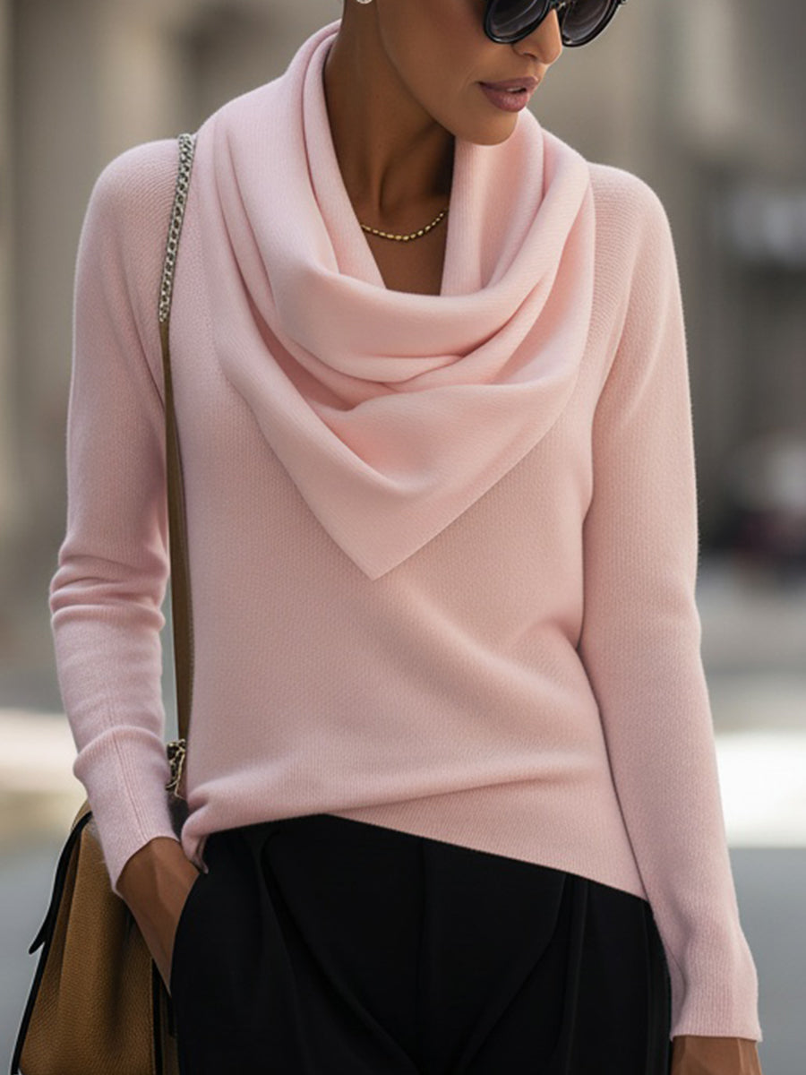 Cowl Neck Long-Sleeve Top